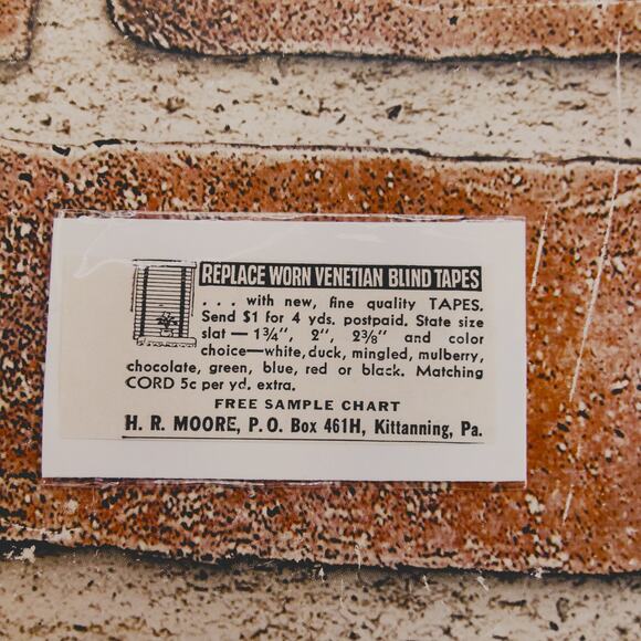 1950 H.R. Moore Kittanning PA Ad - Venetian Blind Tapes - Vtg Print Advert - Picture 5 of 5